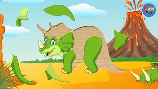 🅳🅸🅽🅾🆂🅰🆄🆁 🅿🆄🆉🆉🅻🅴🆂  Learning Dinosaur Name and Sound with Dino Puzzles free for kids 1  🄲🄰🄼🄱🄾 🅃🄾🅈🅂 [upl. by Ehrman]