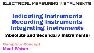 1 Indicating Recording and Integrating Instruments  Absolute amp Secondary Instruments [upl. by Uolyram211]