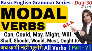 All Modal Verbs in English Grammar  What are modals [upl. by Letreece]