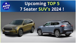 Top 5 Upcoming 7 Seater Mid Sized SUVs in 2024   Auto Live [upl. by Eivla]