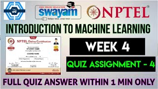 Introduction to Machine Learning Tamil Week 4 Quiz Assignment Solution  NPTEL 2022 [upl. by Groos]