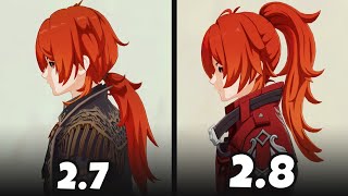 Diluc 28 Changes  Diluc Skin Comparison [upl. by Tiphany611]