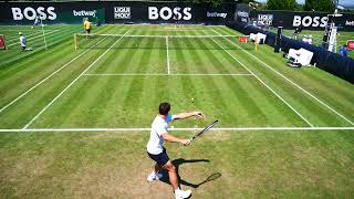 Aslan Karatsev court level practice Boss open Stuttgart [upl. by Amye]