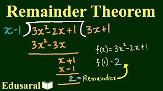 Basic concept of Remainder Theorem  Polynomials  Ch24  9th Std NCERT  Edusaral [upl. by Costin]