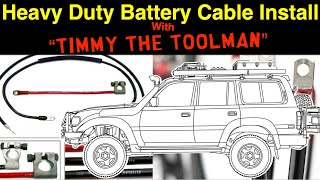 Heavy Duty Battery amp Ground Cable Set Install FZJ80 Land Cruiser [upl. by Dlabihcra]