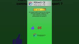 Permis CE  Fiche écrite 05 question 08 quiz [upl. by Adnolat]