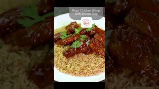 Plum Sauce Chicken Wings with Brown Rice Recipe [upl. by Symon]