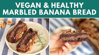 Healthy Marbled Banana Bread Vegan [upl. by Enneibaf]