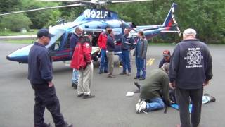 Lifeflight Helicopter landing patient loading and takeoff training [upl. by Narton]