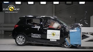 Mitsubishi Space Star Crash Test Euro NCAP [upl. by Arbmik614]