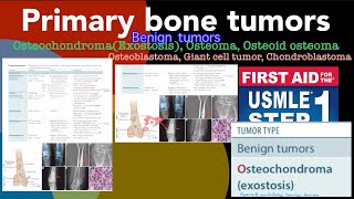 Primary bone tumors Benign tumors Osteochondroma Osteoma Osteoid osteoma Giant cell tumor etc [upl. by Fagin748]