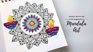 Diwali Mandala  Mandala Art  Easy Mandala Art  Rangoli Mandala Art [upl. by Adnilak]