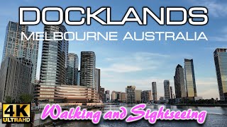 DOCKLANDS CITY MELBOURNE TRAVEL TOUR 4K CINEMATIC WALK AUSTRALIA VICTORIA HARBOUR MARINA WATERFRONT [upl. by Edan37]