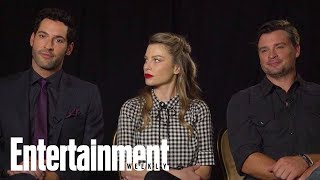 Lucifer Cast Hints At A Love Triangle In Season 3  Entertainment Weekly [upl. by Suiramaj495]