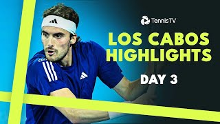 Tsitsipas Faces Vukic De Minaur amp Zverev In Action  2024 Los Cabos Highlights Day 3 [upl. by Onirotciv]