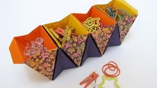 How to Make an Origami Accordion Box  Caja acordeon [upl. by Freida825]