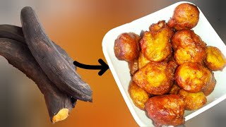 Dont trash your OVERRIPE PLANTAINS make PLANTAIN MOSA instead PLANTAIN MOSA  PLANTAIN PUFF PUFF [upl. by Hiasi]