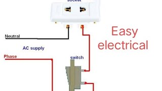 single way switch wiring diagram with socket [upl. by Aneekahs]