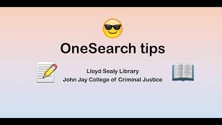 OneSearch tips and tricks [upl. by Atiana389]