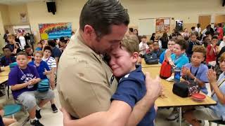 Military dad surprises children with emotional homecoming [upl. by Ennaej]