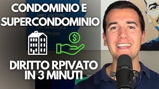 🏢 CONDOMINIO E SUPERCONDOMINIO ⚖️ DIRITTO PRIVATO IN 3 MINUTI [upl. by Aniala]