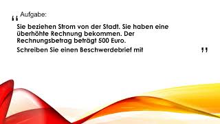 Deutsch B1 Prüfung Brief schreiben Beschwerde schreiben Stromrechnung [upl. by Aro]