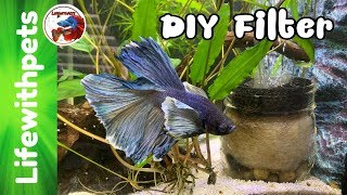 EASY DIY FILTER for a BETTA FISH TANK [upl. by Aneloc]