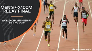 Mens 4x100m Relay Final  World Athletics Championships Beijing 2015 [upl. by Yffat]