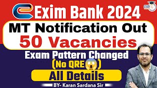 EXIM Bank Recruitment 2024  EXIM Bank Exam Pattern India EXIM Bank Management Trainee Notification [upl. by Celle798]