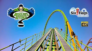 June 2024 The Riddlers Revenge Roller Coaster On Ride Front Seat 4k POV Six Flags Magic Mountain [upl. by Granlund]