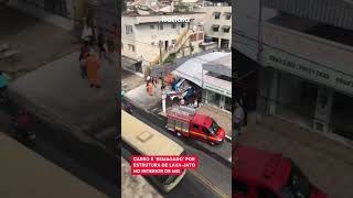 CARRO É ESMAGADO POR ESTRUTURA DE LAVAJATO NO INTERIOR DE MINAS [upl. by Euqinad418]