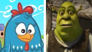 Shrek vs Lottie Dottie Chicken Full Fight fking epic [upl. by Elletsyrk]