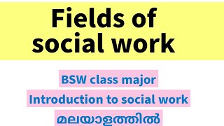 social work malayalam class fields of social work fyugp BSW Calicut University [upl. by Ylrebma268]