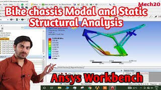 Ansys  Bike Chassis Analysis Using Ansys Workbench  Modal and Static Structural Analysis of Bike [upl. by Adnol]