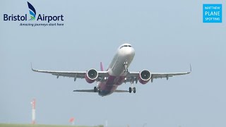 7 PLANES from 2 VIEWPOINTS at Bristol Airport  Plane Spotting [upl. by Ferna890]