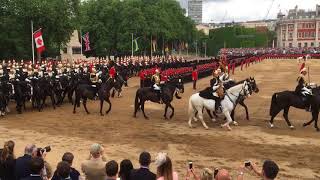 Kings Troop RHA Blues and Royals and Lifeguards at Horseguards Parade  Saturday 2nd June 2018 [upl. by Assed]