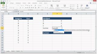 Excel Zählenwenn und Summewenn [upl. by Hudgens533]