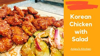 Korean Crispy and Spicy Chicken Recipe By Aniguls Kitchen [upl. by Suoiradal183]