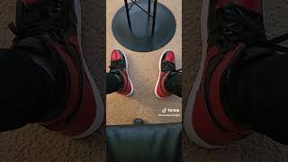 Air Jordan 1 Retro High OG Patent Bred ON FEET [upl. by Tibbitts]