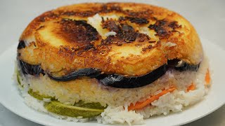 Vegetables Tahchin  Meatless rice for vegetarians [upl. by Lonna303]