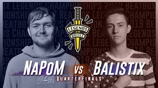 Napom vs Balistix  Beatbox Legends Championships 2019  Top 8 [upl. by Nauqas]