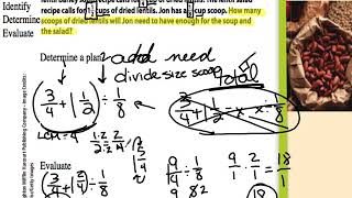 G6 44 Solving Multi Step Problems with Fractions and Mixed Numbers [upl. by Llertnahs]