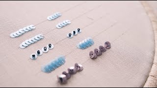 How to sew on sequins to fabric in 5 different ways  Hand embroidery for beginners video tutorial [upl. by Spearing]