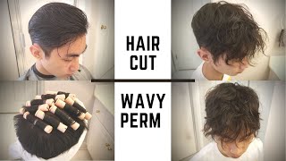 How to cut and perm men hair at home  Easy Cut and Perm Design [upl. by Alol]