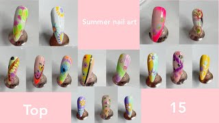 Top 15  Summer Nail Art Tutorial  Unas 2024 Tendencias [upl. by Fedirko876]