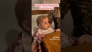 BABY FIRST HiBACHI RESTAURANT REACTION tiktokvideo funny funnyprank tiktok tiktokviral [upl. by Thorfinn]