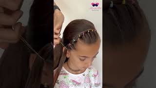 ✨Peinado fácil con ligas en 1 minuto 🌈 El peinado más sencillo para niñas [upl. by Kirit]