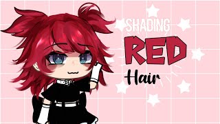 How To Shade Red Hair  IbisPaint X  Gacha  Requested Eye and Skin Shading Too [upl. by Moia]