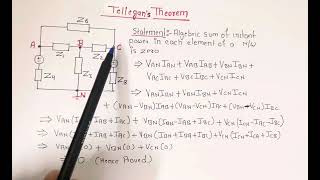 Tellegan’s Theorem Derivation Proof  Network Theorem’s  Circuit Theorem’s  Hindi Explanation [upl. by Ulyram]