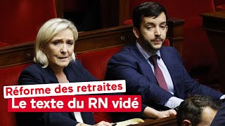 Réforme des retraites  le texte du Rassemblement national vidé [upl. by Lennod]